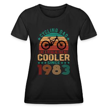 Cycling Dad Like A Regular Dad Cooler Since 1983 - Women's Functional T-Shirt - black - Front - AI Model Female 172 light (172cm)