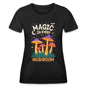 Magic Mushrooms Psychodelic Art - Women's Functional T-Shirt - black - Front - AI Model Female 172 light (172cm)