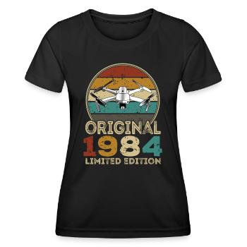 Drone Pilot Whoop Copter FPV UAS Pilot Drone 1984 - T-shirt sport Femme - noir - Devant - AI Model Female 172 light (172cm)
