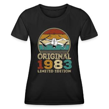 Drone Pilot Whoop Copter FPV UAS Pilot Drone 1983 - T-shirt sport Femme - noir - Devant - AI Model Female 172 light (172cm)