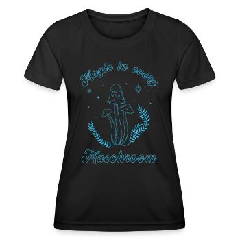 Art psychédélique aux champignons magiques - T-shirt sport Femme - noir - Devant - AI Model Female 172 light (172cm)