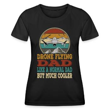 Drohnen Papa Dad Copter FPV UAS Pilot Drone Daddy - Frauen Funktions-T-Shirt - Schwarz - Vorne - AI Model Female 172 light (172cm)