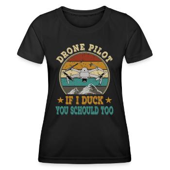 Drones Drone Pilote de drone FPV Quadcopter - T-shirt sport Femme - noir - Devant - AI Model Female 172 light (172cm)