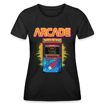 Arcade Machine Player Jeux vidéo Jeux Streamer - T-shirt sport Femme - noir - Devant - AI Model Female 172 light (172cm)