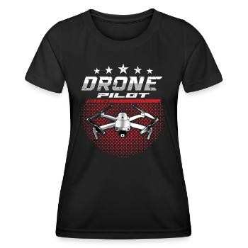 Drohnenpilot Whoop Copter FPV UAS Pilot Drone - T-shirt sport Femme - noir - Devant - AI Model Female 172 light (172cm)