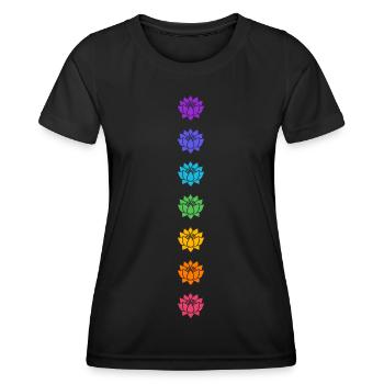 Lotusblüte Chakra Kundalini Yoga Lotus Buddhismus - Frauen Funktions-T-Shirt - Schwarz - Vorne - AI Model Female 172 light (172cm)