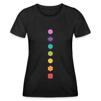Chakra symboles 7 chakras yoga yoga Kundalini - T-shirt sport Femme - noir - Devant - AI Model Female 172 light (172cm)