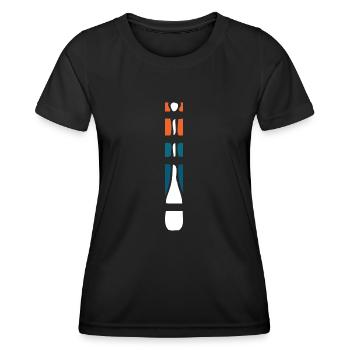Paddel Streifen senkrecht - Frauen Funktions-T-Shirt - Schwarz - Vorne - AI Model Female 172 light (172cm)