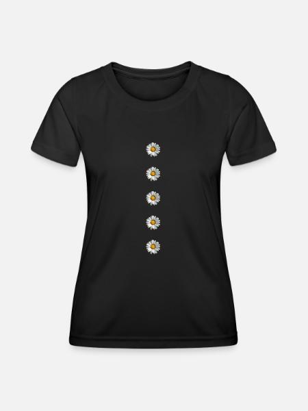 Gänseblümchen, Knöpfe, Blume, Frühling, Sommer, - Frauen Funktions-T-Shirt - Schwarz