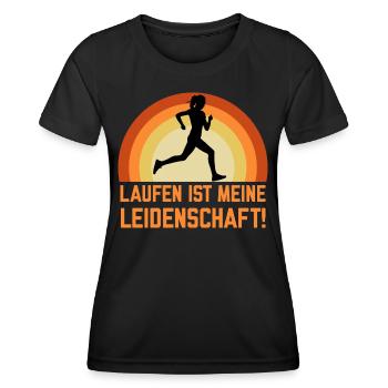 Das Laufen ist meine Leidenschaft Sport der Läufer - Frauen Funktions-T-Shirt - Schwarz - Vorne - AI Model Female 172 light (172cm)