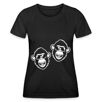 Affen Lustig Cool - Frauen Funktions-T-Shirt - Schwarz - Vorne - AI Model Female 172 light (172cm)