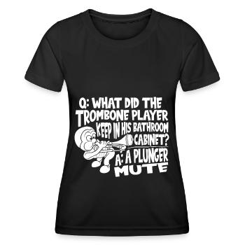 Posaune - Frauen Funktions-T-Shirt - Schwarz - Vorne - AI Model Female 172 light (172cm)