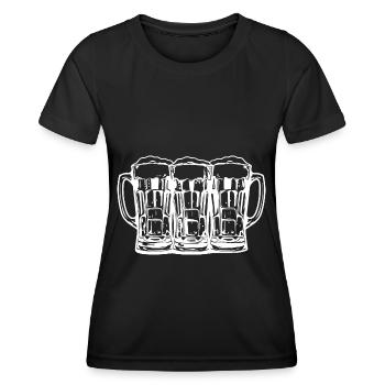 Bier Anstoßen Party - Frauen Funktions-T-Shirt - Schwarz - Vorne - AI Model Female 172 light (172cm)