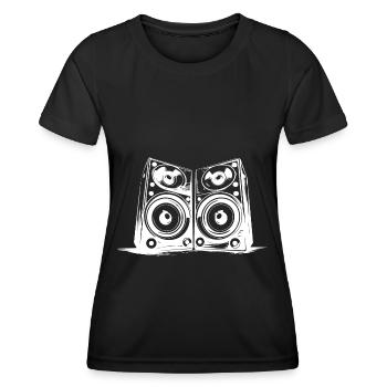 Haut-parleurs de fête de musique Basse - T-shirt sport Femme - noir - Devant - AI Model Female 172 light (172cm)