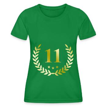 11 Number wreath - Women's Functional T-Shirt - kelly green - Front - AI Model Female 172 dark (172cm)
