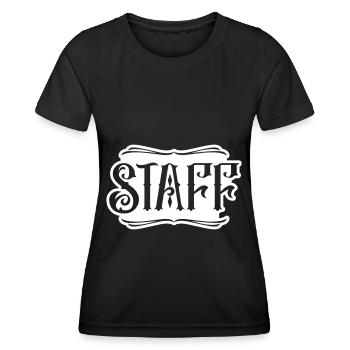 Staff Mitglied - Frauen Funktions-T-Shirt - Schwarz - Vorne - AI Model Female 172 light (172cm)