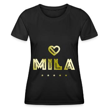 Mila Herz - Frauen Funktions-T-Shirt - Schwarz - Vorne - AI Model Female 172 light (172cm)