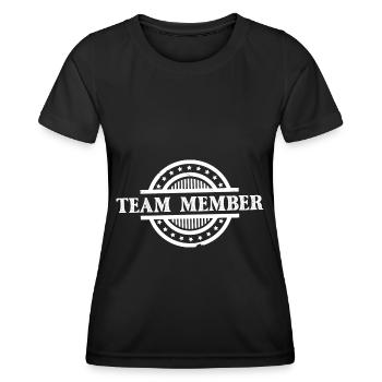 Tampon de membre de l’équipe - T-shirt sport Femme - noir - Devant - AI Model Female 172 light (172cm)