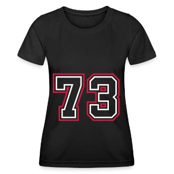 73 Number number - Women's Functional T-Shirt - black - Front - AI Model Female 172 light (172cm)