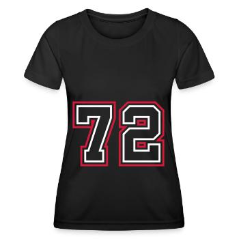 72 Number number - Women's Functional T-Shirt - black - Front - AI Model Female 172 light (172cm)