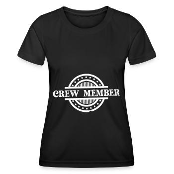 Tampon de membre d’équipage - T-shirt sport Femme - noir - Devant - AI Model Female 172 light (172cm)