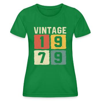 Vintage 1979 Geboren 1979 - Frauen Funktions-T-Shirt - Kelly Green - Vorne - AI Model Female 172 dark (172cm)