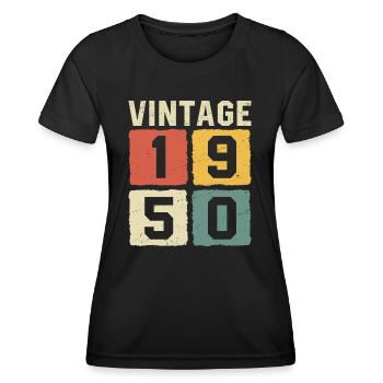 Vintage 1950's retro t-shirt 1950's - Women's Functional T-Shirt - black - Front - AI Model Female 172 light (172cm)
