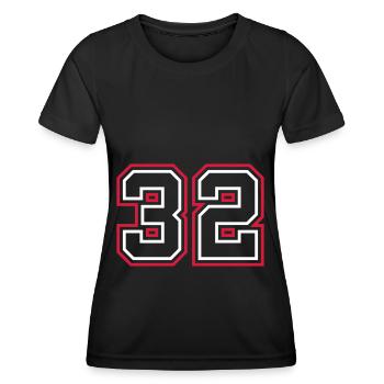 32 Numéro de numéro - T-shirt sport Femme - noir - Devant - AI Model Female 172 light (172cm)
