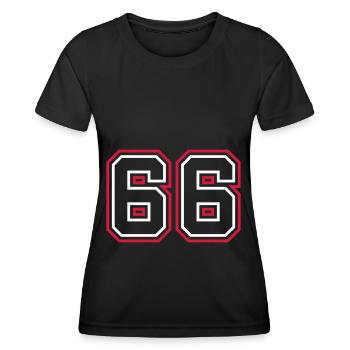 66 Numéro de numéro - T-shirt sport Femme - noir - Devant - AI Model Female 172 light (172cm)