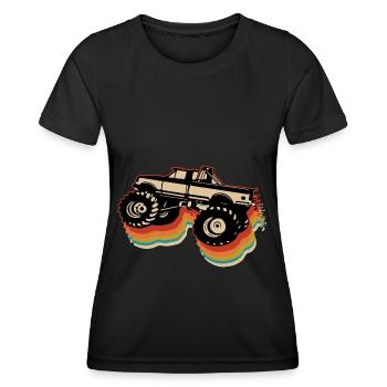 Monstertruck - Frauen Funktions-T-Shirt - Schwarz - Vorne - AI Model Female 172 light (172cm)