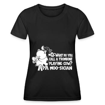 Posaune - Frauen Funktions-T-Shirt - Schwarz - Vorne - AI Model Female 172 light (172cm)