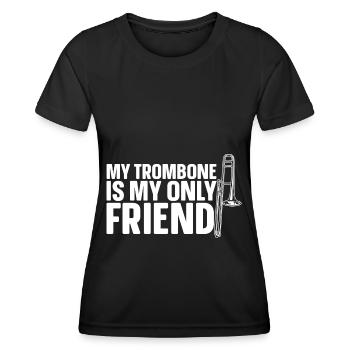 Posaune - Frauen Funktions-T-Shirt - Schwarz - Vorne - AI Model Female 172 light (172cm)