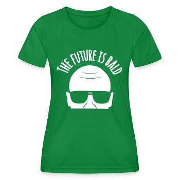 Die Zukunft ist kahl: Lustiges kahles Haar Zitat - Frauen Funktions-T-Shirt - Kelly Green - Vorne - AI Model Female 172 dark (172cm)