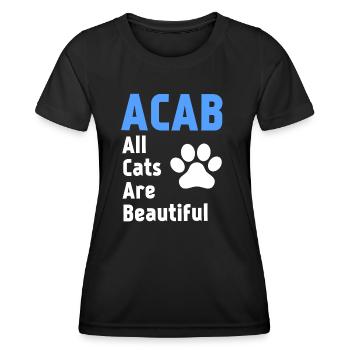 ACAB : Alle Katzen sind schön - Frauen Funktions-T-Shirt - Schwarz - Vorne - AI Model Female 172 light (172cm)