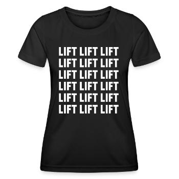 Lift pattern : Fitness weight lifting sport - Women's Functional T-Shirt - black - Front - AI Model Female 172 light (172cm)
