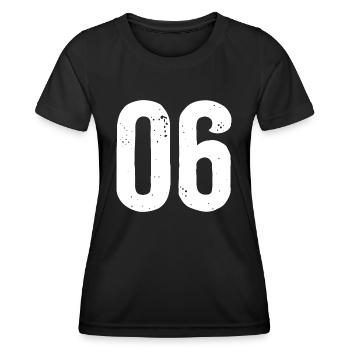 06 Zahlen Weiß - Frauen Funktions-T-Shirt - Schwarz - Vorne - AI Model Female 172 light (172cm)
