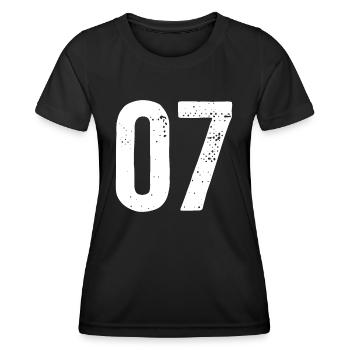 07 Zahlen Weiß - Frauen Funktions-T-Shirt - Schwarz - Vorne - AI Model Female 172 light (172cm)