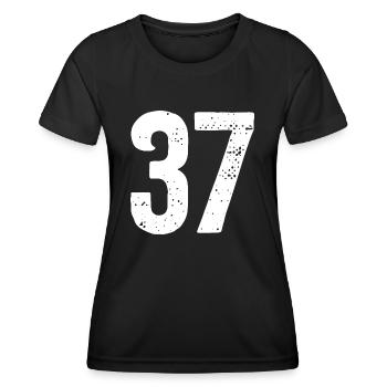 37 Zahlen Weiß - Frauen Funktions-T-Shirt - Schwarz - Vorne - AI Model Female 172 light (172cm)