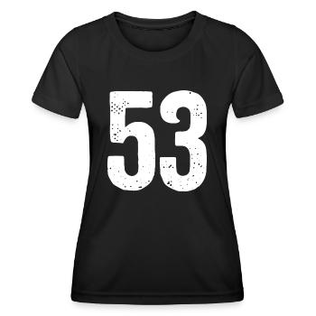 53 Zahlen Weiß - Frauen Funktions-T-Shirt - Schwarz - Vorne - AI Model Female 172 light (172cm)