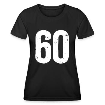 60 Zahlen Weiß - Frauen Funktions-T-Shirt - Schwarz - Vorne - AI Model Female 172 light (172cm)