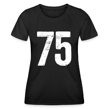 75 Zahlen Weiß - Frauen Funktions-T-Shirt - Schwarz - Vorne - AI Model Female 172 light (172cm)