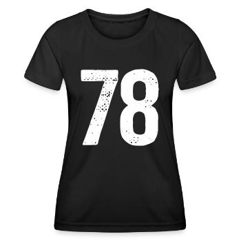 78 Zahlen Weiß - Frauen Funktions-T-Shirt - Schwarz - Vorne - AI Model Female 172 light (172cm)