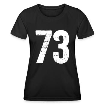 73 Zahlen Weiß - Frauen Funktions-T-Shirt - Schwarz - Vorne - AI Model Female 172 light (172cm)