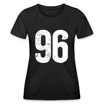 96 Zahlen Weiß - Frauen Funktions-T-Shirt - Schwarz - Vorne - AI Model Female 172 light (172cm)