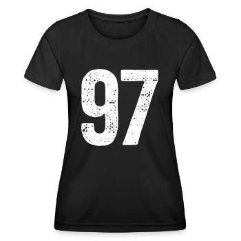97 Zahlen Weiß - Frauen Funktions-T-Shirt - Schwarz - Vorne - AI Model Female 172 light (172cm)