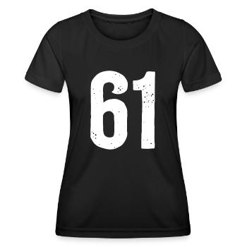 61 Zahlen Weiß - Frauen Funktions-T-Shirt - Schwarz - Vorne - AI Model Female 172 light (172cm)