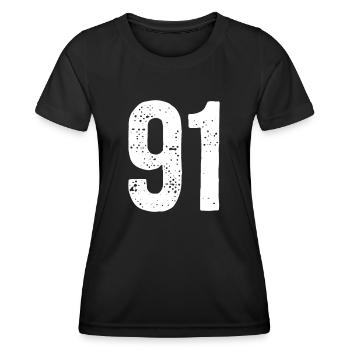 91 Zahlen Weiß - Frauen Funktions-T-Shirt - Schwarz - Vorne - AI Model Female 172 light (172cm)