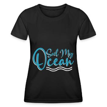 Seglen Segelboot Segler - Frauen Funktions-T-Shirt - Schwarz - Vorne - AI Model Female 172 light (172cm)