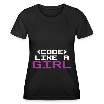 Programmierer Coder Software Entwickler - Frauen Funktions-T-Shirt - Schwarz - Vorne - AI Model Female 172 light (172cm)