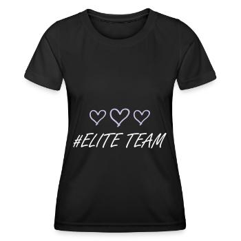 Elite Team Herz Liebe - Frauen Funktions-T-Shirt - Schwarz - Vorne - AI Model Female 172 light (172cm)
